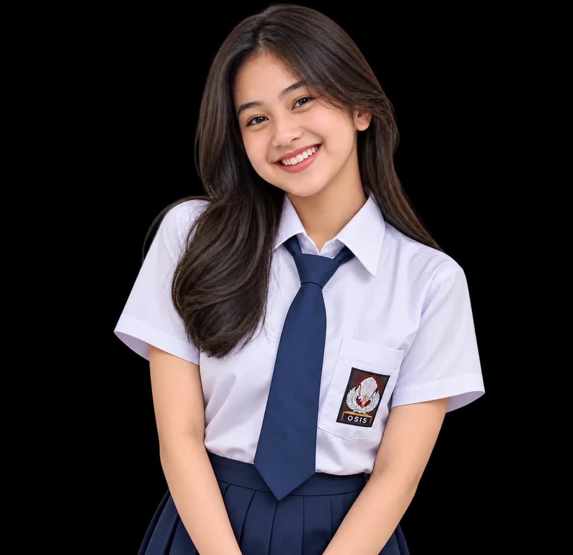 A smiling student in school uniform