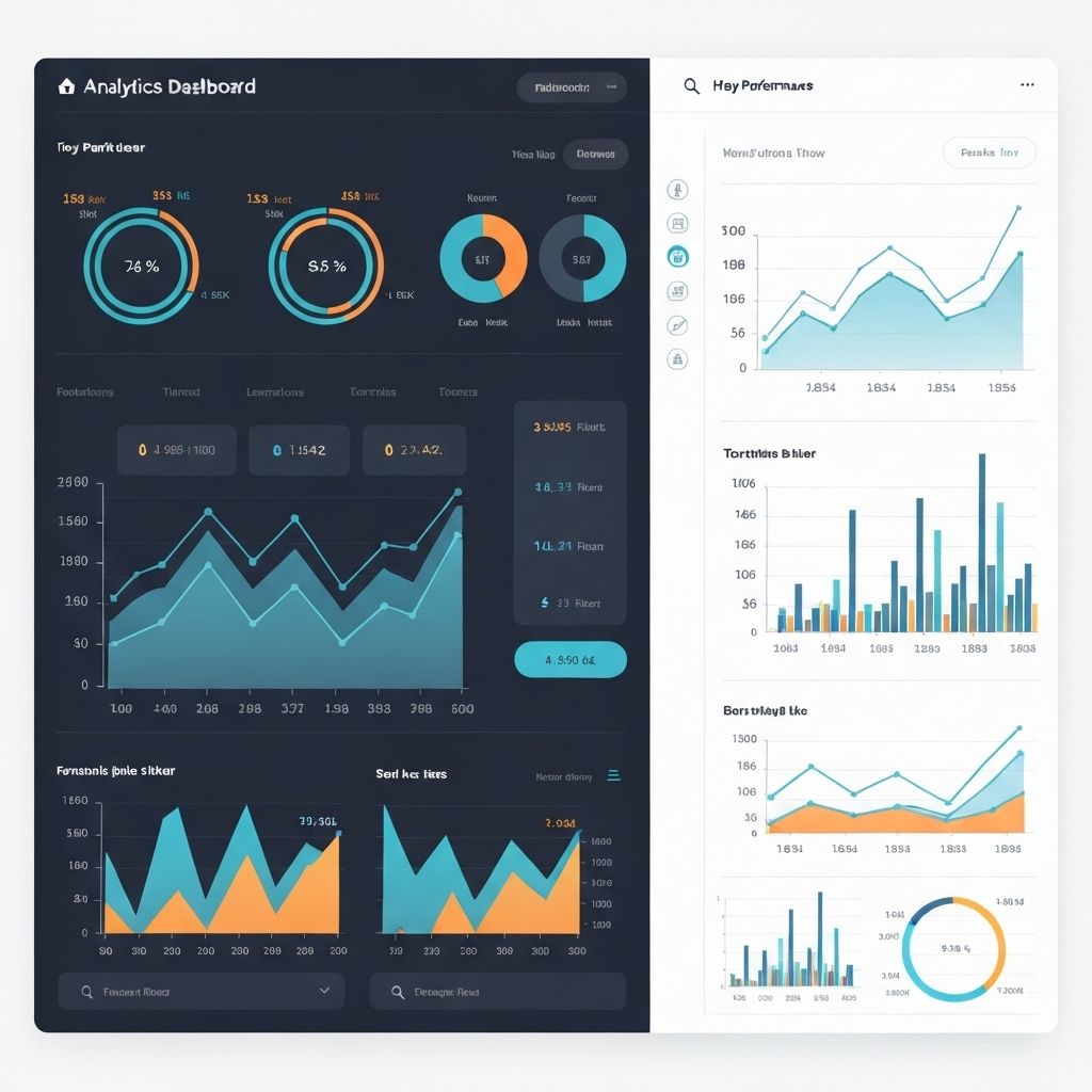 Analytics dashboard showing performance metrics, charts, and insights for maintenance operations