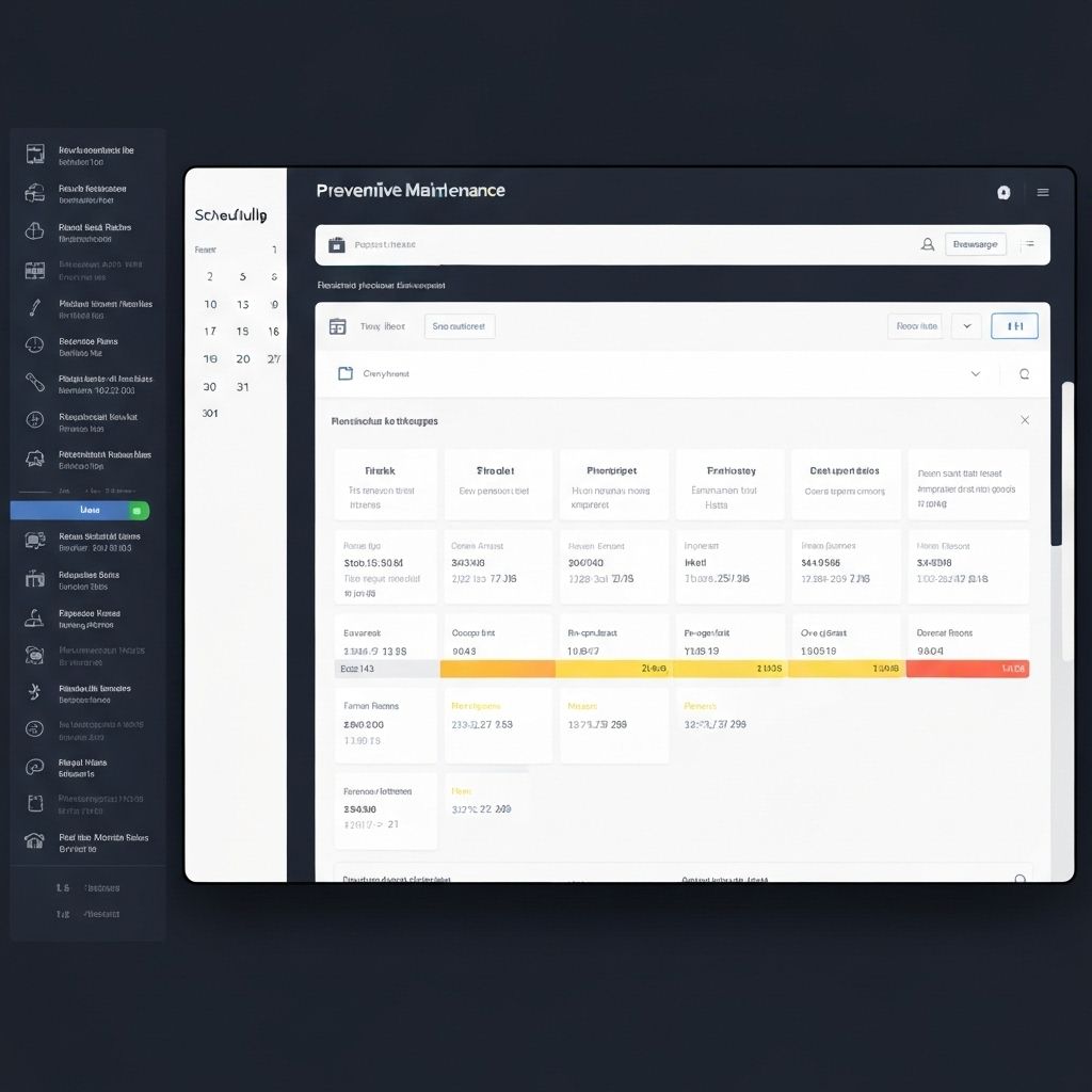 Preventive maintenance dashboard showing automated scheduling and maintenance tracking interface